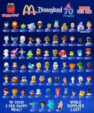 2025 McDonald's Disneyland 70th Anniversary Complete Set 70 Toys (35 Boxes) NEW