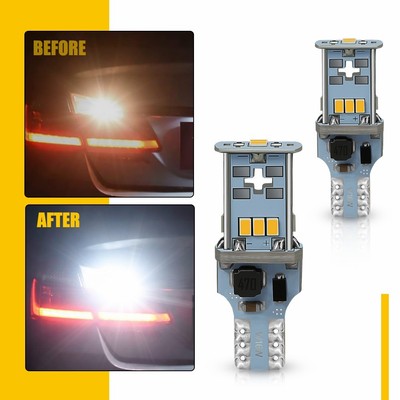 AUXITO T15 912 W16W 921 LED Door Reverse Dome Map Light Bulbs 2x White Bright