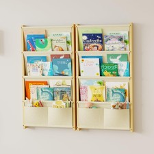 Wood 4-Tier Wall Mounted Kids Bookshelf Floating Book Shelf For Kids Rooms,...