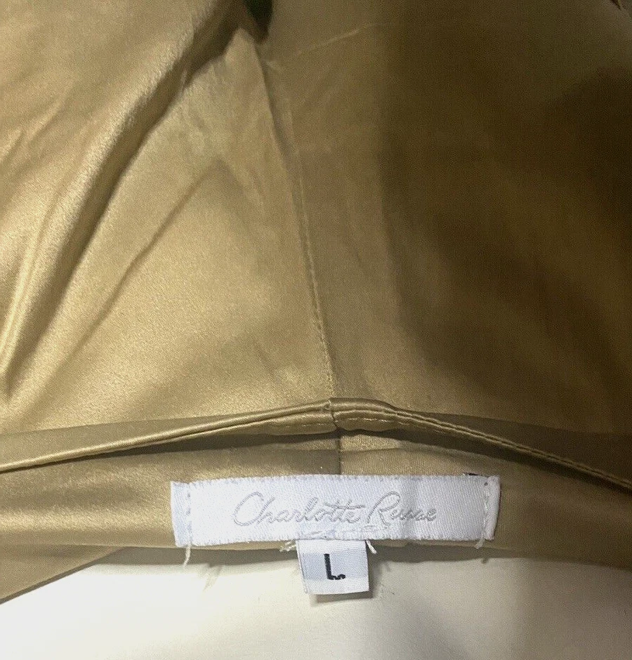 Mini Pantalones Cortos Charlotte Russe Mujer Dorado Satinado Talla L – Bolsillos de tiro medio Foto 4 de 4