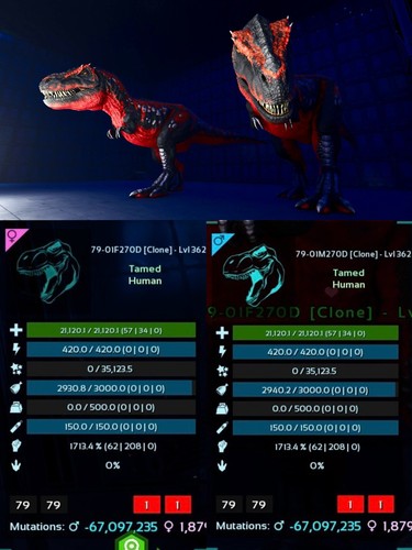 Rex Clone Pair 1713% Melee ASA🔥Top Stats Color Free Saddle Survival Ascended - Bild 15 von 28