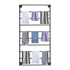 Wall Mounted Scarf Rack Black Wall Display Rack Indoor Towels Storage Rack