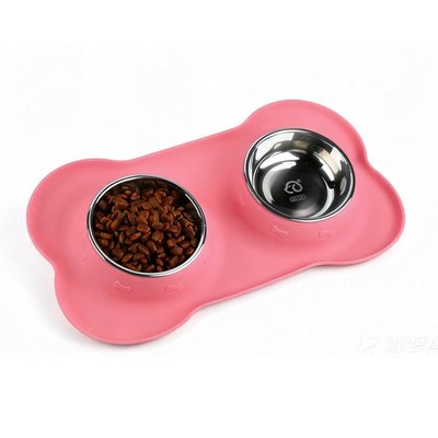 Dog Bowls 2 Stainless Steel Bowl for Pet Water and Food Feeder, No Spill Non-...