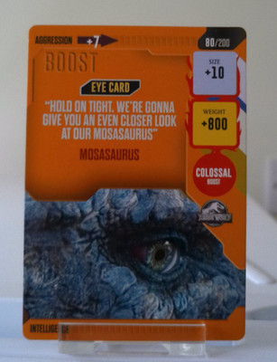 Jurassic World BRÜLLEN! Trading Card Game - Panini.  Nr. 80 AUGENKARTE (Mosasaurus)