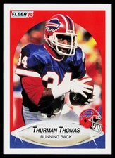 Thurman Thomas, 1990 Fleer Football Card, #124, Buffalo Bills,