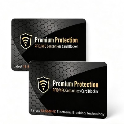 RFID Blocking Card 2 Pack Slim NFC Protection for Credit Debit ID Wallet