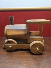 handcrafted wooden toy train locomotive 10" Tall 13" Long