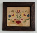 vintage THEOREM FOLK ART lancaster pa TULIP BIRDS signed SUZANNE RUCH pa dutch — photo 1
