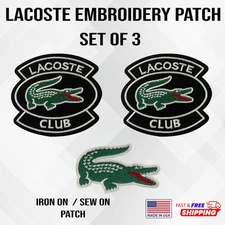 Embroidered Crocodile Style Patch Set – 3 Iron-On / Sew-On Applique Patches