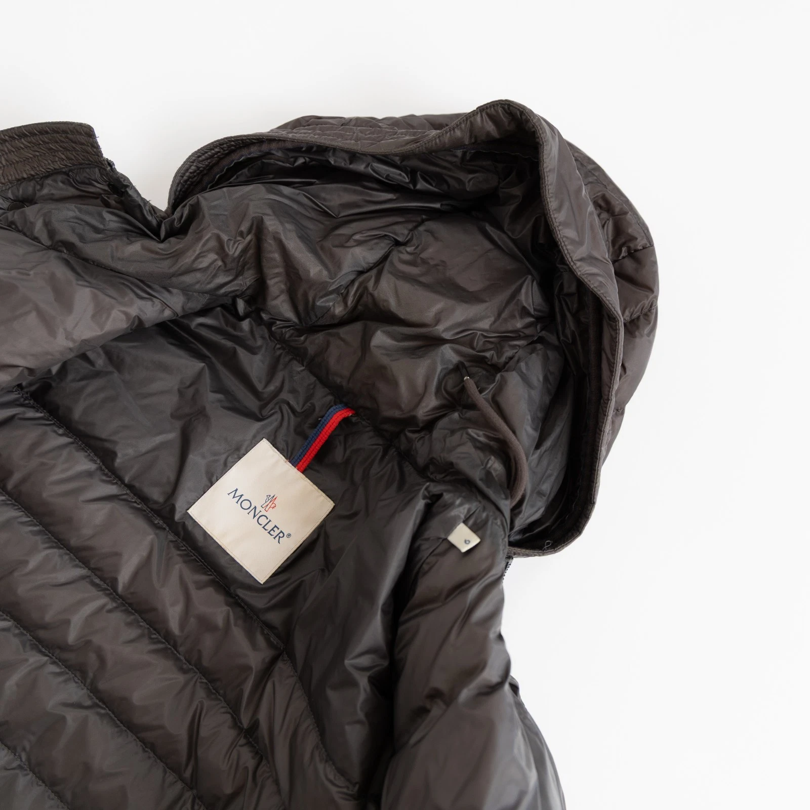 Moncler Benjamin Giubbotto Mens Brown Gray Down Puffer Jacket Hooded Quilted image 12
