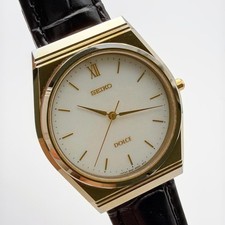 SEIKO 9521-5000 Dolce Gold Watch Dress Quartz Men's 32.4mm Vintage From Japan