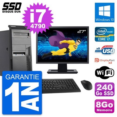 PC Tour Lenovo M83 27'' Intel i7-4790 8GB RAM SSD 240GB Windows 10 Wifi