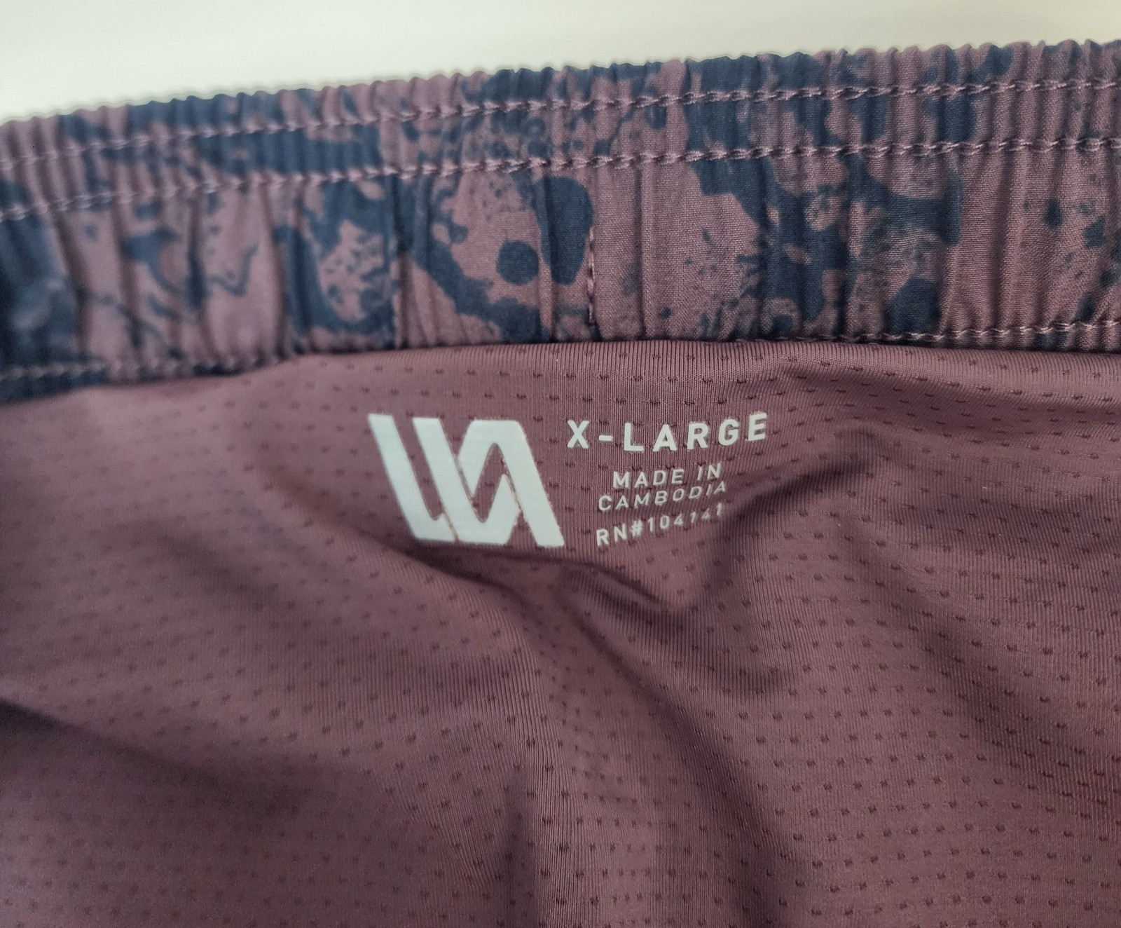VRST 7" All In Swim Shorts Men's XL Pockets Drawstring Deep Mauve Navy Lined image 4