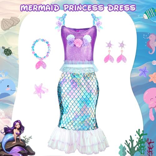 Prinzessin Anziehkleidung für kleine Mädchen - Prinzessin Kleider für Mädchen Kleid - Bild 4 von 7