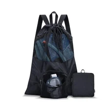 Packable Swim Bag, Mesh Swim Drawstring Backpack with 35L Upgraded ... Fast Ship
