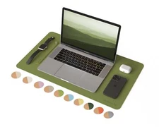 Desk Pad Cork & PU Leather Desk Mat Large Mouse pad Non-Slip Desk Protector a...