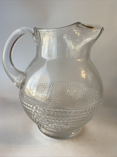 Vintage Duncan & Miller Tear Drop Ball Pitcher Ice Lip 8” Tall - Picture 3 of 8