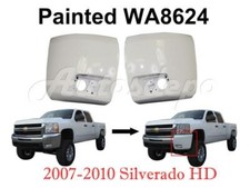 Wa8624 White Front Bumper Cap Lh & Rh Fits Silverado 2500hd 2007-2010 W/fog Hole