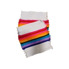 Mexican Serape Southwest Style Cloth Napkins Set of 10 Multicolor Fringe Arizona