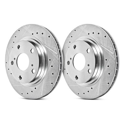 For Saab 9-3X 10-11 Brake Rotors Evolution Performance Drilled & Slotted 1-Piece