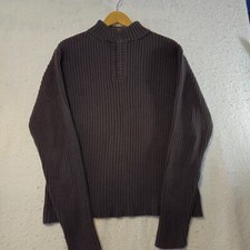 Eddie Bauer Sweater Men's XXL Tall Dark Green Rib Knit 1/4 Zip Neck Pullover