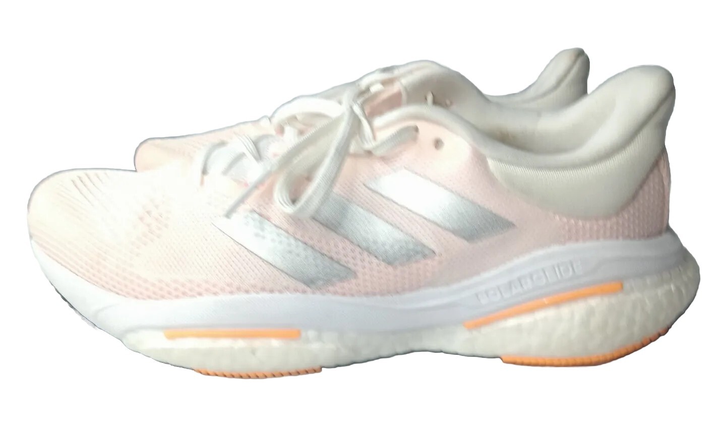 Adidas Solar Glide 5 Women's Size 8.5 Shoes White Silver Orange Boost image 3