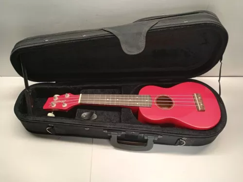 Sawtooth Basswood Soprano Ukulele, Red Model# ST-UKE-BSRED W/ Solid Case
