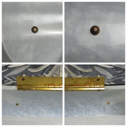 Borsetta scatola botte lucite stile intagliato vintage perla marmorizzata metà secolo LEGGI TUTTO - Foto 22 di 24