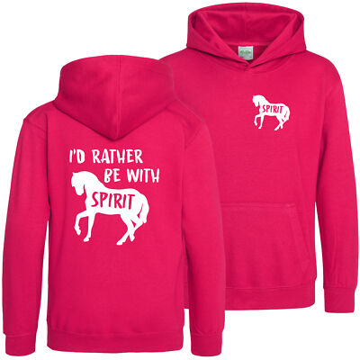 Personalisierter Id Rather Be With Girls Hoodie Reiten Mädchen Kinder Reitsport...