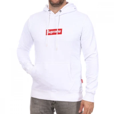 Sweat Capuche Supreme Classic Homme Blanc Taille XL Neuf et Authentique - Photo 1/2