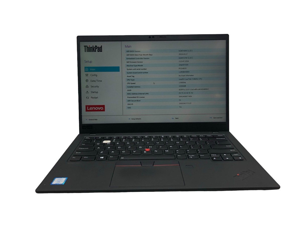 LENOVO THINKPAD X1 CARBON 7TH GEN i7 1.9GHz 16GB 256GB Grade