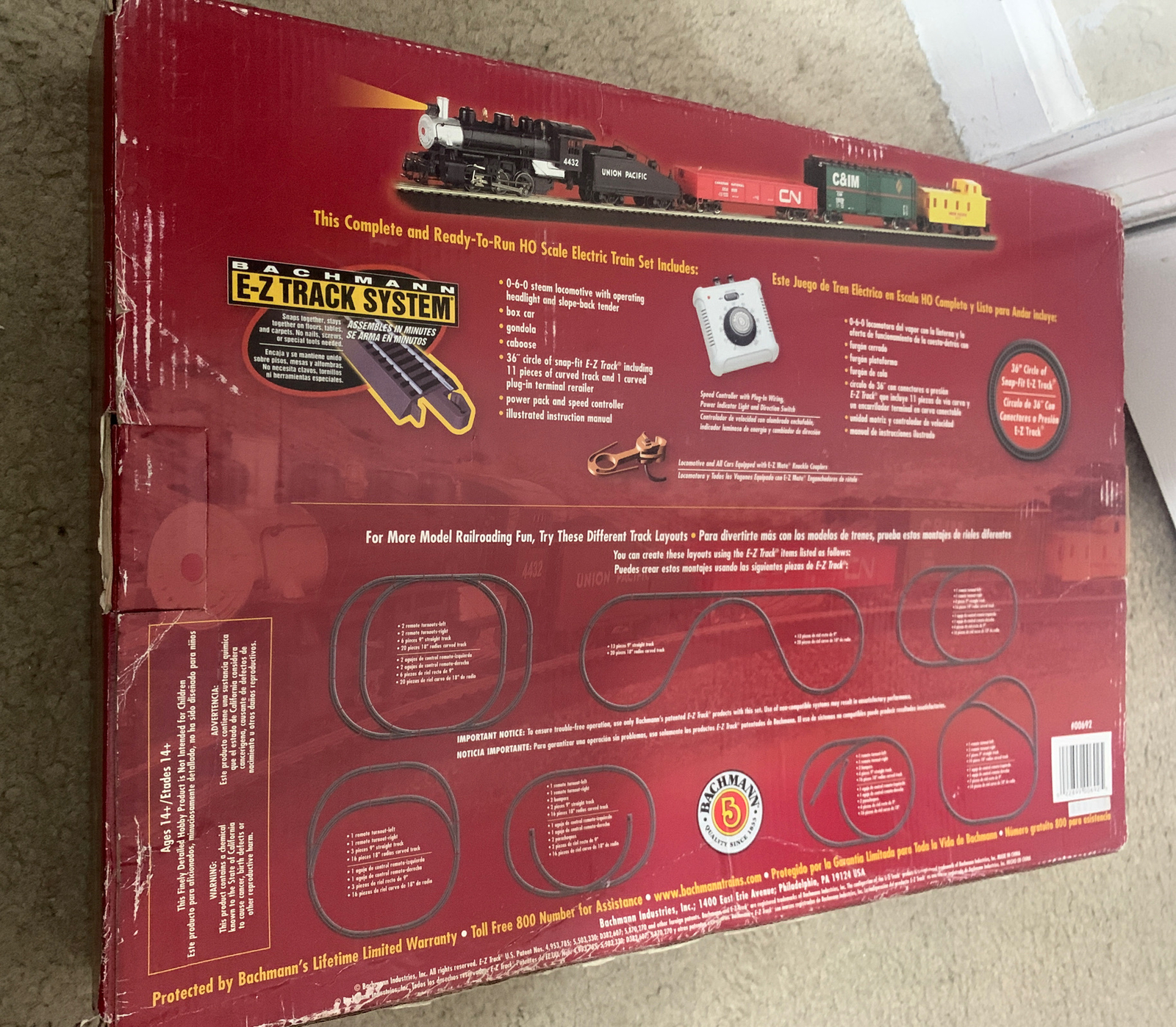 HO Scale Bachmann 692 Union Pacific UP Pacific Flyer Train Set w/Steel ...