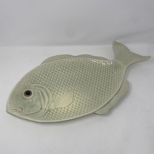 Vintage Ceramics De Cuernavaca Mexican Ceramic Fish Platter 22x12”