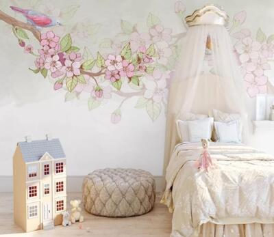 3D Flower Branch Bird K4870 Wallpaper Mural Self-adhesive Removable Sticker Kay
