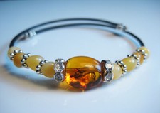 Genuine Cognac Yellow Amber Baltic Amber Bracelet 5 grams 7.5-8 in  