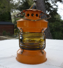 Lanterne fanal vintage - électrifiée - orange