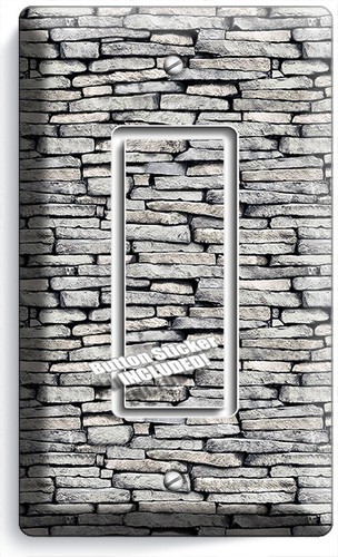 LIMESTONE ROCK BRICK STONE WALL 1 GFCI LIGHT SWITCH PLATE KITCHEN ROOM ART DECOR - 第 1/1 張圖片