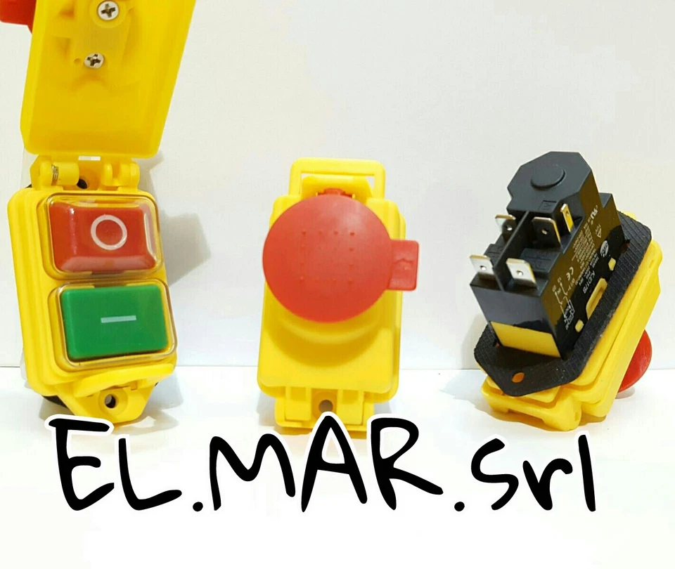 ELMAR Interruttore KEDU KJD17B Bipolare + Fungo EMERGENZA + contatto AUX 15 A 230 V