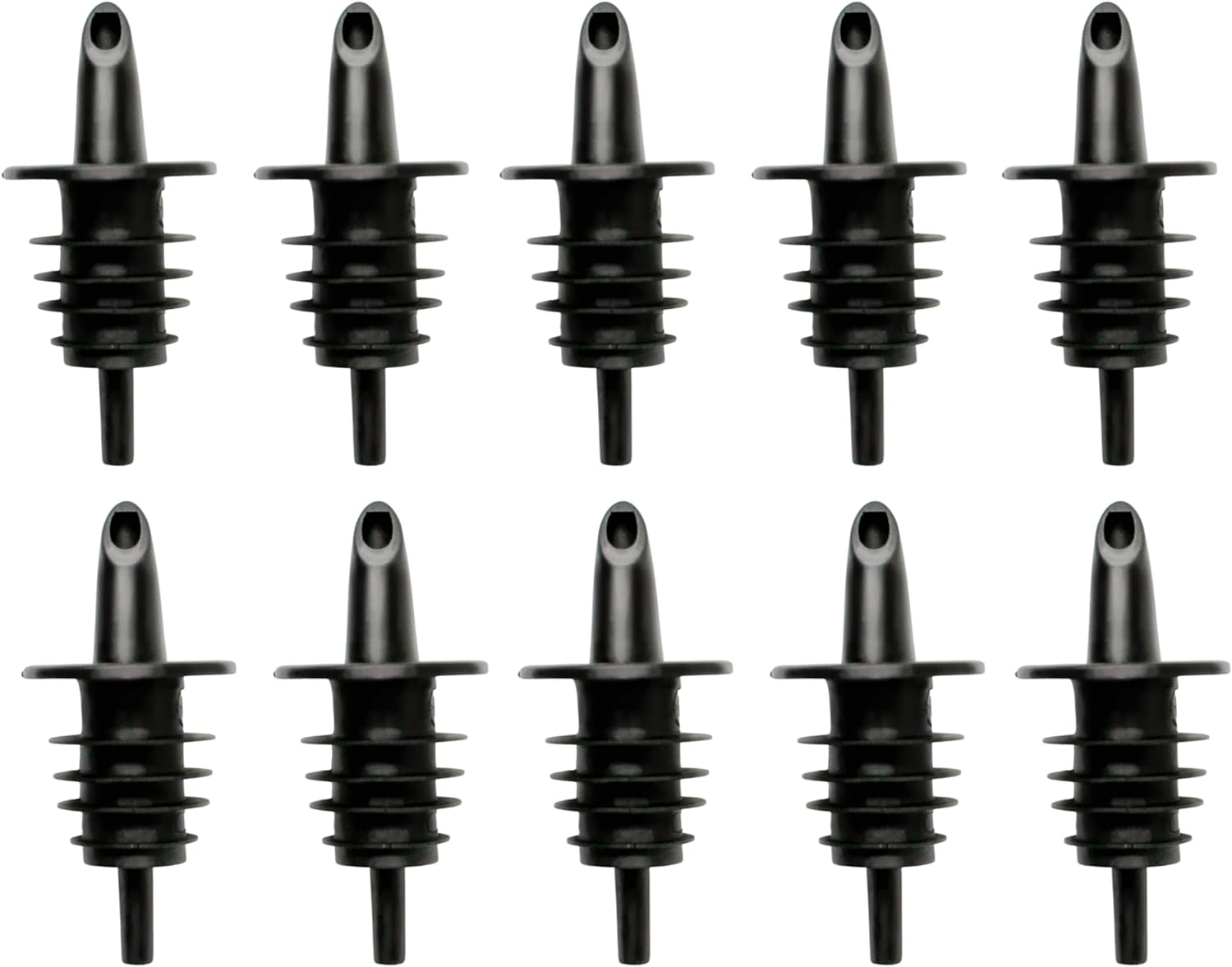 10 Pack Free Flow Pourers, for Snowcone Syrup, Plastic Bottle Spout for Mixed Dr