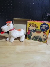 VTG 1960s ALPS MECHANICAL WINDUP PLAYFUL PUPPY. WORKING-ORIGINAL BOX