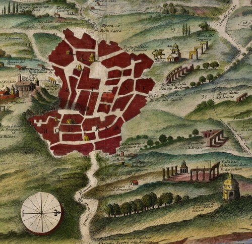 Ancient 1687 Early Antique Detailed Map Of Athens; Canvas Magnetic Wooden Hanger - Picture 9 of 16