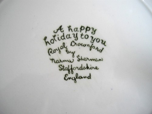 Placa Staffordshire Royal Crownford FELIZ NAVIDAD 1979 Norma Sherman INGLATERRA - Imagen 2 de 3