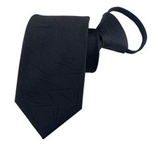 Zipper Ties for Men, 2.76 Inch Classic Woven Silk Zip Necktie Pre-tied Black