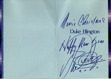 vintage 1974 signed Duke Ellington Christmas card