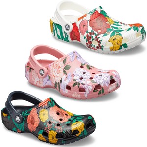 Crocs Classic Printed Floral Clogs Womens Lightweight Holiday Beach Sandals | eBay