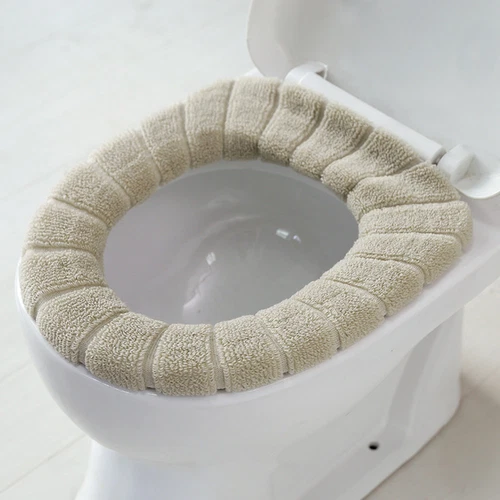 Bathroom Toilet Seat Cover Soft Knitting Fabric Case Pad Winter Warm Mat 1pc - Picture 19 of 27