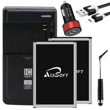 Large Capacity 2x 2770mAh Li ion Battery Charger Cable Stylus for LG Sunset L33L