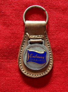 EMBASSY CARAVANS ORIGINAL VINTAGE KEYRING KEY FOB 1970'S