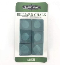 Classic Sport 6-PK BILLIARD CHALK Pre-Hollowed to Fit Cue Tips INCREASE CONTROL