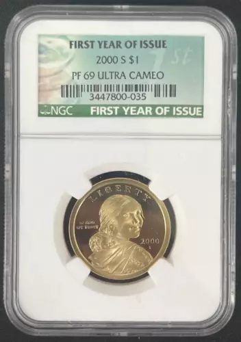 2000-S SACAGAWEA DOLLAR ~ NGC PF 69 ~ ULTRA CAMEO ~ First Year Of Issue